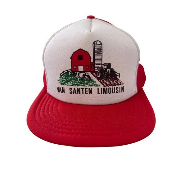 Modern Farm Van Santen Limousin Trucker Hat OS Mesh Snapback Red White Outdoor - Picture 1 of 7